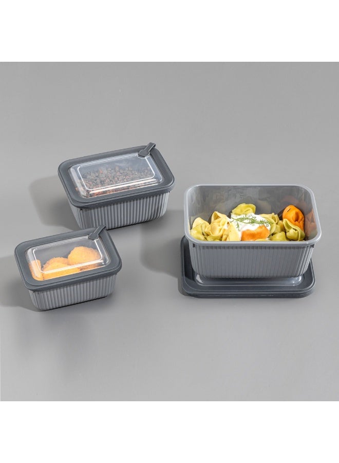 Happy Home 3-Piece Food Storage Container Set – Microwave & Freezer Safe Lids – 600ml, 1050ml, 1750ml – Ideal for Storing Meals, Salads, Vegetables, Fruits, Meat, Beans & Dry Foods – Durable, Food-Safe Plastic, Easy to Clean, Practical & Stylish Kitchen Organizer - Image 4