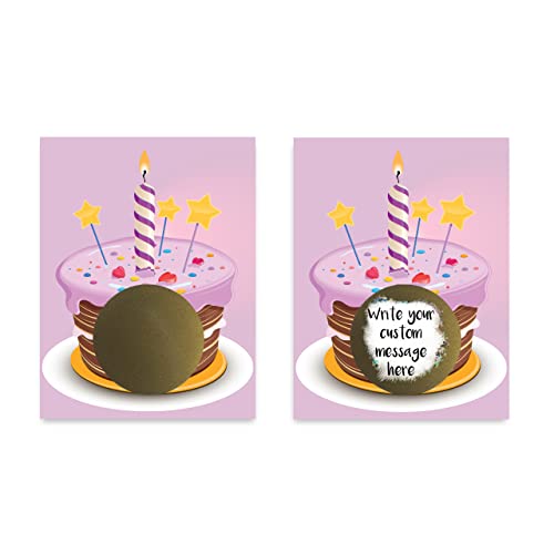 My Scratch Offs Make Your Own DIY Scratch Off ScratchNotes 20 Pack 3x4 Note Cards & Stickers Teacher Rewards Pink Birthday Cake Design - Image 2