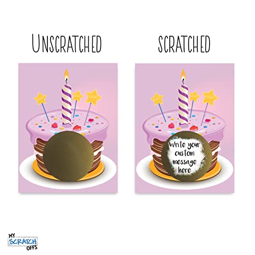 My Scratch Offs Make Your Own DIY Scratch Off ScratchNotes 20 Pack 3x4 Note Cards & Stickers Teacher Rewards Pink Birthday Cake Design - Image 4