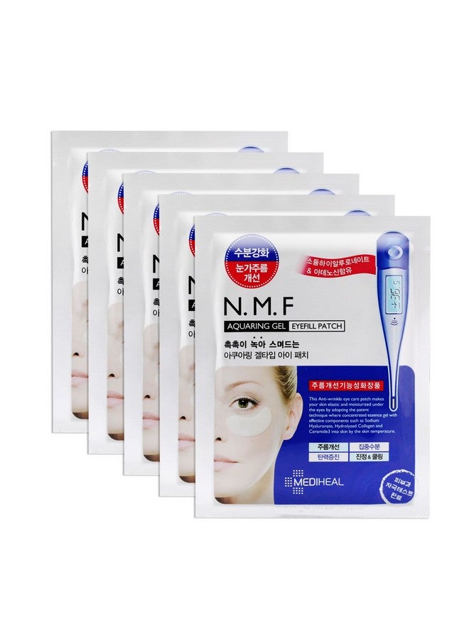 MEDIHEAL Mediheal N.M.F Aquaring Gel Eye Fill Patch 5 Pouch - Anti Wrinkle Under Eye Care Patches, NMF and Marine Collagen, Ceramide Intensive Moisturizing and Elasticity - Image 1