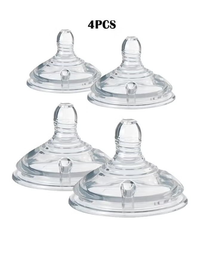 Unewshi 4 Pack Natural Feeding Bottle Nipple Suitable for Tommee Tippee Bottle, 6 Months+ - Image 1