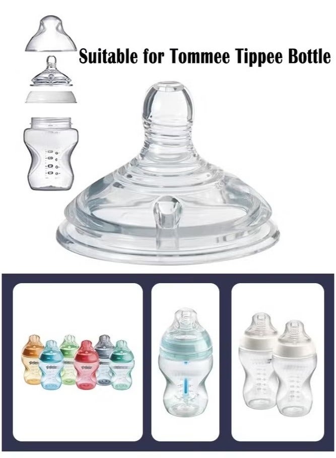 Unewshi 4 Pack Natural Feeding Bottle Nipple Suitable for Tommee Tippee Bottle, 6 Months+ - Image 3