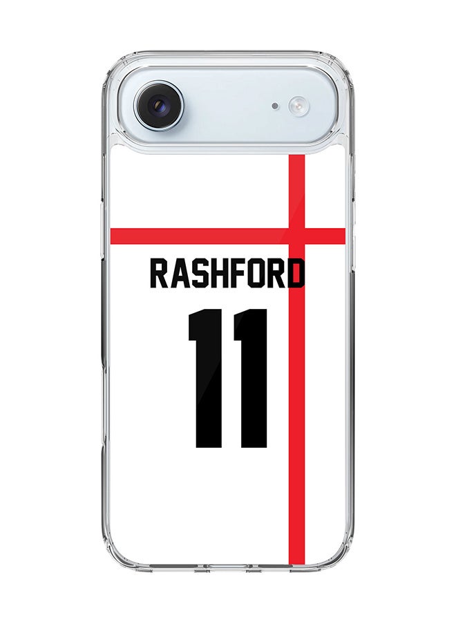 Stylizedd Classic Clear MagSafe Case for iPhone 17 Air , Hybrid Soft Case Flexible Edges Anti Drop TPU PC Gel Thin Transparent Cover [ Designed for iPhone 17 Air ] - Football Team - England, Player Name - Rashford