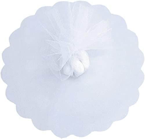 Sumshy 200 Pcs White Organza Tulle Circles 925 Inch Round Organza Bags Jewelry Candy Pouch Christmas Wedding Party Favor Gift Bags