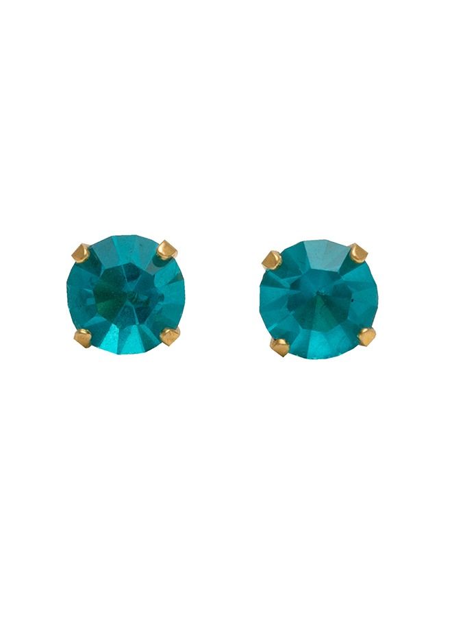 Studex 5MM December Blue Zircon 24K Pure Gold Plated Ear Studs - Image 1