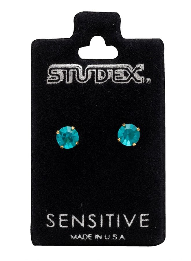 Studex 5MM December Blue Zircon 24K Pure Gold Plated Ear Studs - Image 5