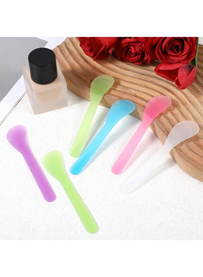 Hariendny 6Pcs 5inch Makeup Scoops 5 Color Plastic Beauty Spoon Facial Cream Brush Cosmetic Spatula Mask Mixing Spoon Reusable Facial Skin Care Tools for Lotions Moisturizers DIY Cream Mixing and Sampling - Image 3