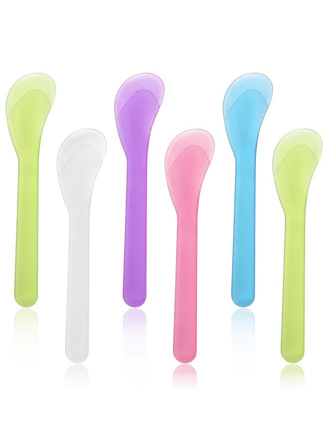 Hariendny 6Pcs 5inch Makeup Scoops 5 Color Plastic Beauty Spoon Facial Cream Brush Cosmetic Spatula Mask Mixing Spoon Reusable Facial Skin Care Tools for Lotions Moisturizers DIY Cream Mixing and Sampling - Image 1