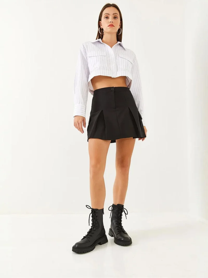 بيانكو لوتشي تنورة قصيرة مطوية بخصر عالٍ من لوتشي