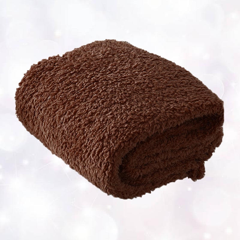Comfortable Plush Dog and Cat Blanket Cushion Sleep Mat Size Coffee - Image 5