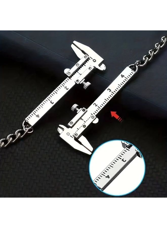 Mini Vernier Caliper Keychain Silvery Portable Zinc Alloy Measuring Tool 0 40mm No Power Required - Image 5