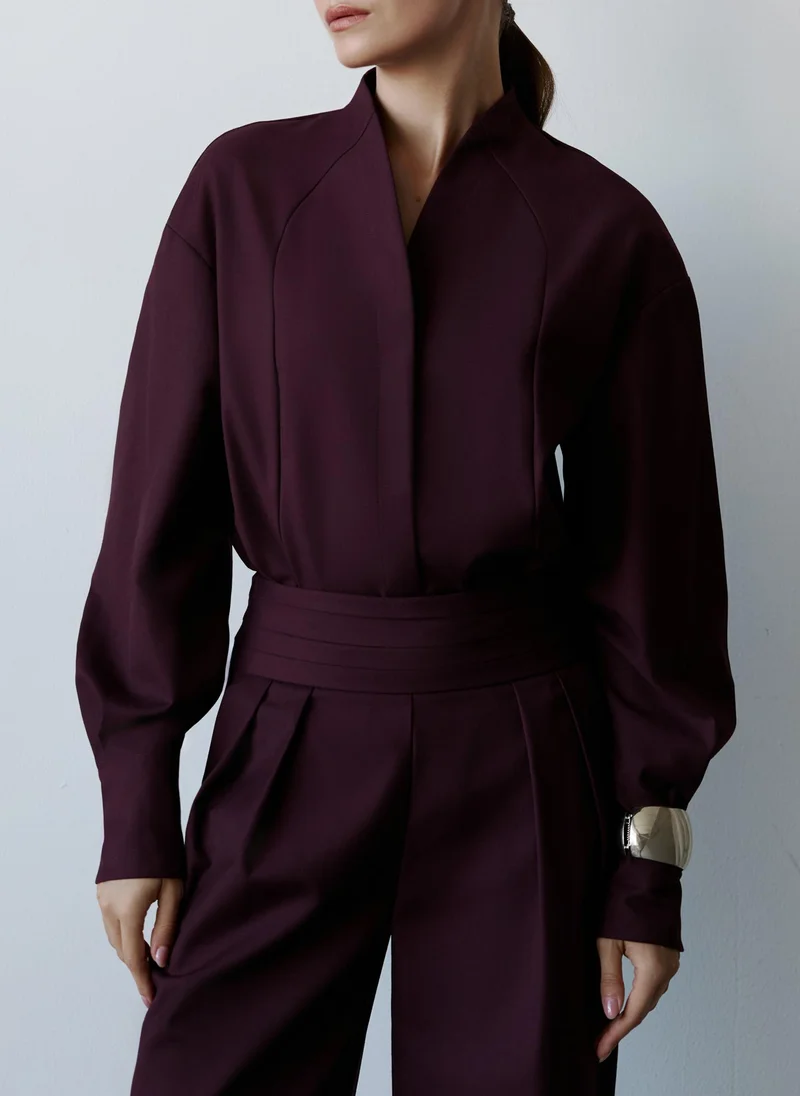 Lichi Complex cut shirt with hidden button fastening