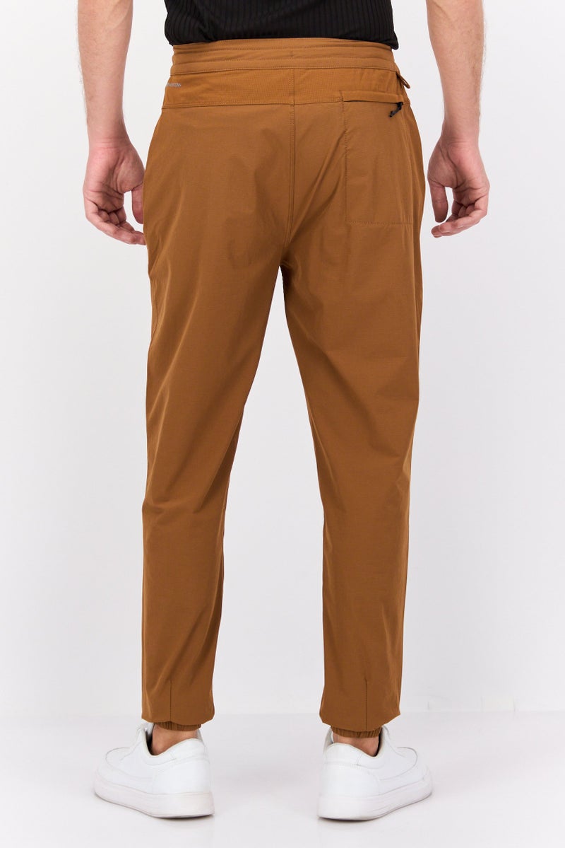 Hurley Men Straight Fit Brand Logo Training Pants, Tan  - Image 3