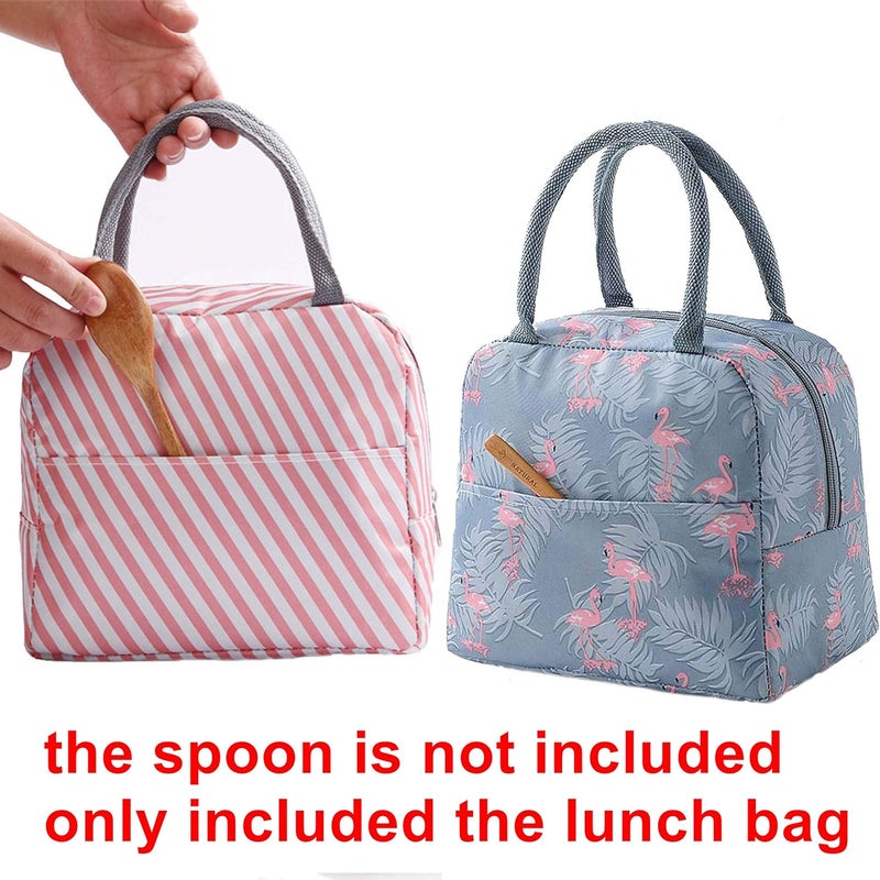 GCOA LABOTA Gcoa 2 Pack Lunch Bag Insulated Container,Reusable Outdoor Travel Picnic School Lunch Box Collapsible Tote Bag With Back Pocket,Zipper Closure,Foldable&Multi-Use For Unisex&Kids(Oxford Fabric) - Image 2