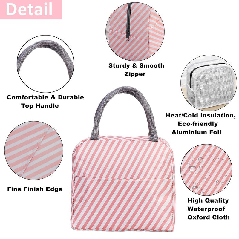 GCOA LABOTA Gcoa 2 Pack Lunch Bag Insulated Container,Reusable Outdoor Travel Picnic School Lunch Box Collapsible Tote Bag With Back Pocket,Zipper Closure,Foldable&Multi-Use For Unisex&Kids(Oxford Fabric) - Image 5