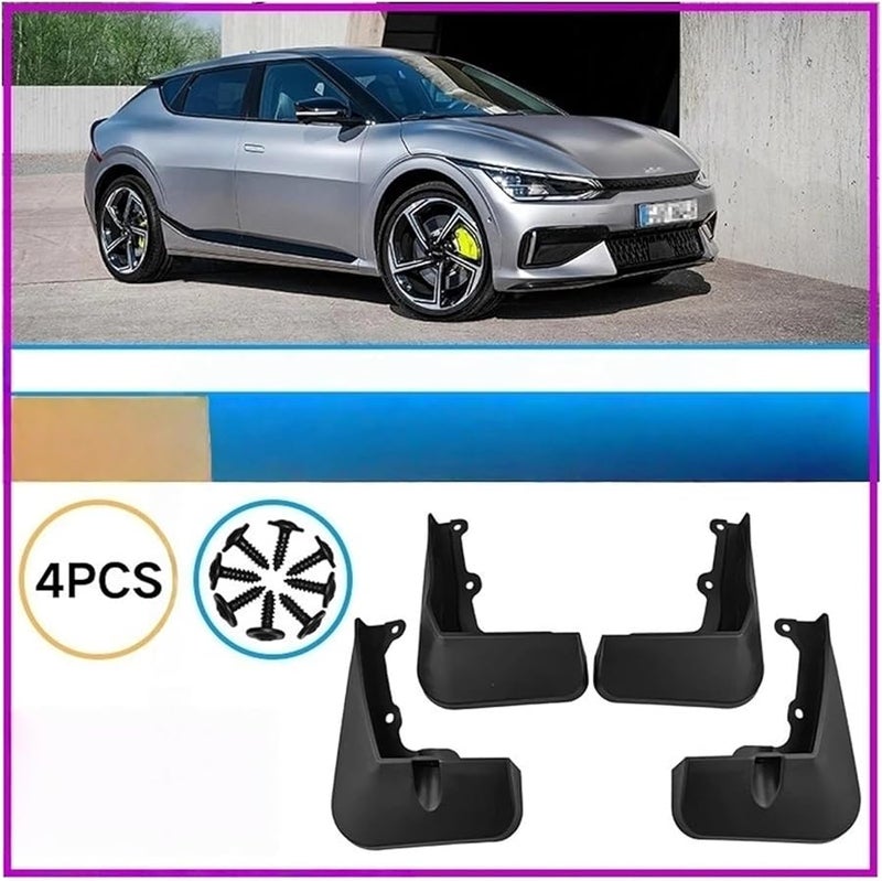 حاجبات الطين لسيارة كيا EV6، 4 قطع، سوداء، أمامية وخلفية، لموديلات 2022 و2023 - Image 3