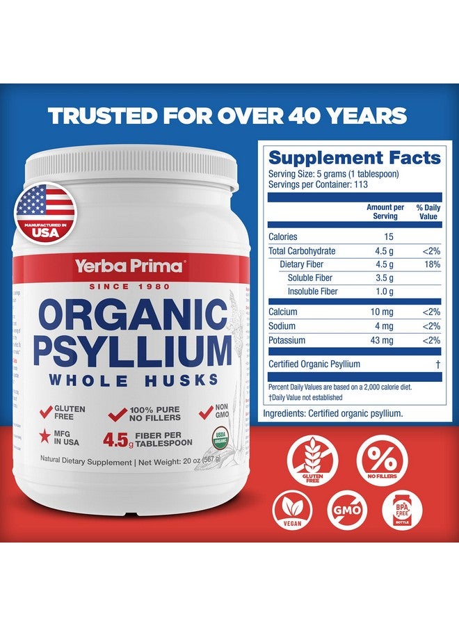 يربا بريما ألياف قشور سيلليوم كاملة عضوية من يربا بريما - 20 أونصة (عبوة من قطعتين) - مكمل غذائي يومي طبيعي للألياف، منظف للقولون، داعم للتطهير والتخلص من السموم، خالٍ من الجلوتين، غير معدّل وراثيًا، نباتي - Image 5