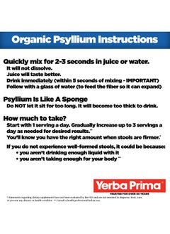 Yerba Prima Organic Whole Psyllium Husks Fiber - 20 oz (Pack of 2) - Natural Daily Dietary Fiber Supplement, Colon Cleanser, Regularity & Detox Cleansing Support, Gluten Free, Non GMO, Vegan - pzsku/Z6EC140C0908A7DCC1254Z/45/_/1739864143/b1cc784c-0a1d-4531-b9f0-cd06e19146f3