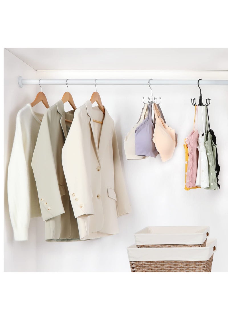 Excefore Pack Of 2 Belt Hanger For Closet , 360°Swivel Belt Rack, Belt Organizer With 8 Hanging Hooks, Accessory Organizers For Belt, Dog Collar, Tie, Tank Top, Bra, Purse, Scarf, Silver  - Image 5