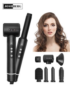 Joshberg 7 in 1 Hair Styler Brush & Hair Dryer, Hair Curler,Hot Air Brush Set,110000 RPM High Speed Multi Styler Hair Straightener,Automatic Curling hair for Fast Drying Curling Volumizing Straightening  - Image 1