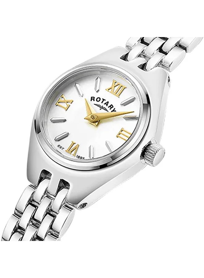ROTARY Rotary Ladies Cocktail White Dial Stainless Steel Bracelet Watch - LB05125/70
