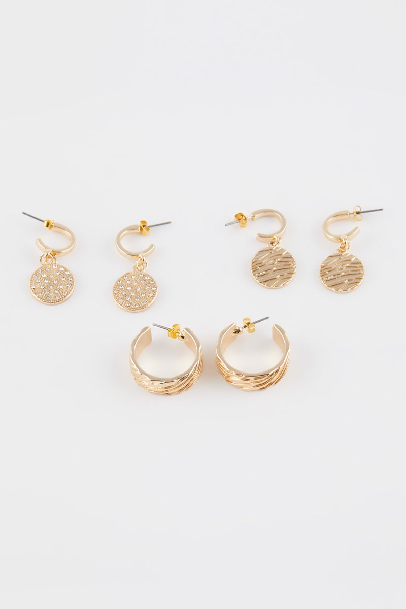 DeFacto Woman 3 Piece Gold Earrings - Image 1