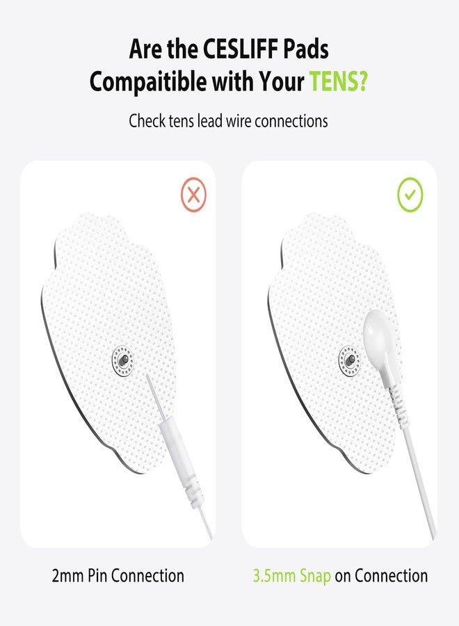 CESLIFF TENS Unit Electrode Pads CESLIFF 20 Pack 3.5mm Snap Self-Adhesive Electrode (White) - Image 2