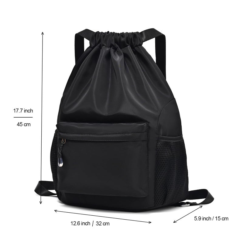 LOKAPEGY Purple Drawstring Backpack for Women, Waterproof Drawstring Gym Bag for Men, Small Cinch Sack for Basketball, Pull String Sport Bag for Soccer. - Image 2