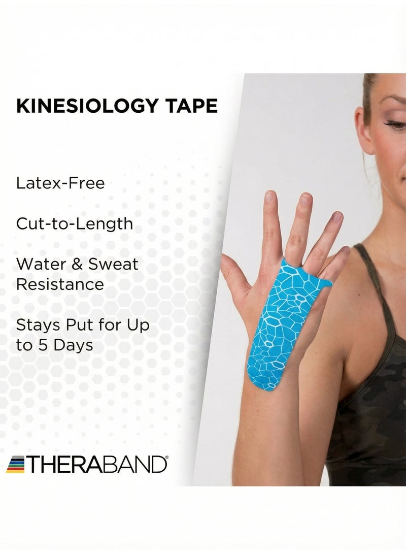 ثيرا باند لاصق "ثيراباند كينيسيولوجي" (Theraband Kinesiology Tape)، وهو شريط طبي رياضي يستخدم لدعم العضلات والمفاصل وتخفيف الألم وعلاج الإصابات الرياضية - Image 4