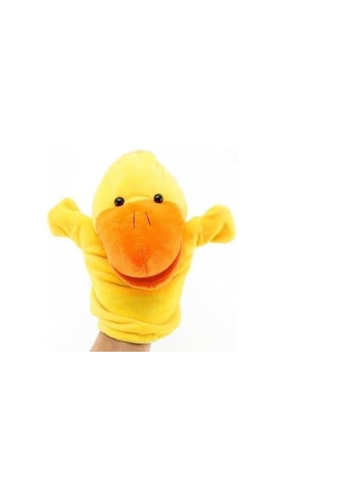 دمية متحركة للحيوانات الأليفة من القطيفة الناعمة مع فظل واذرع لتسلية الأطفال وألعاب الادوار والتدريس في مرحلة ما قبل المدرسة، دمية تعلم التفاعلي للاصدقاء هدية عيد الميلاد والترفيه والمرحة (بطة) - Image 1