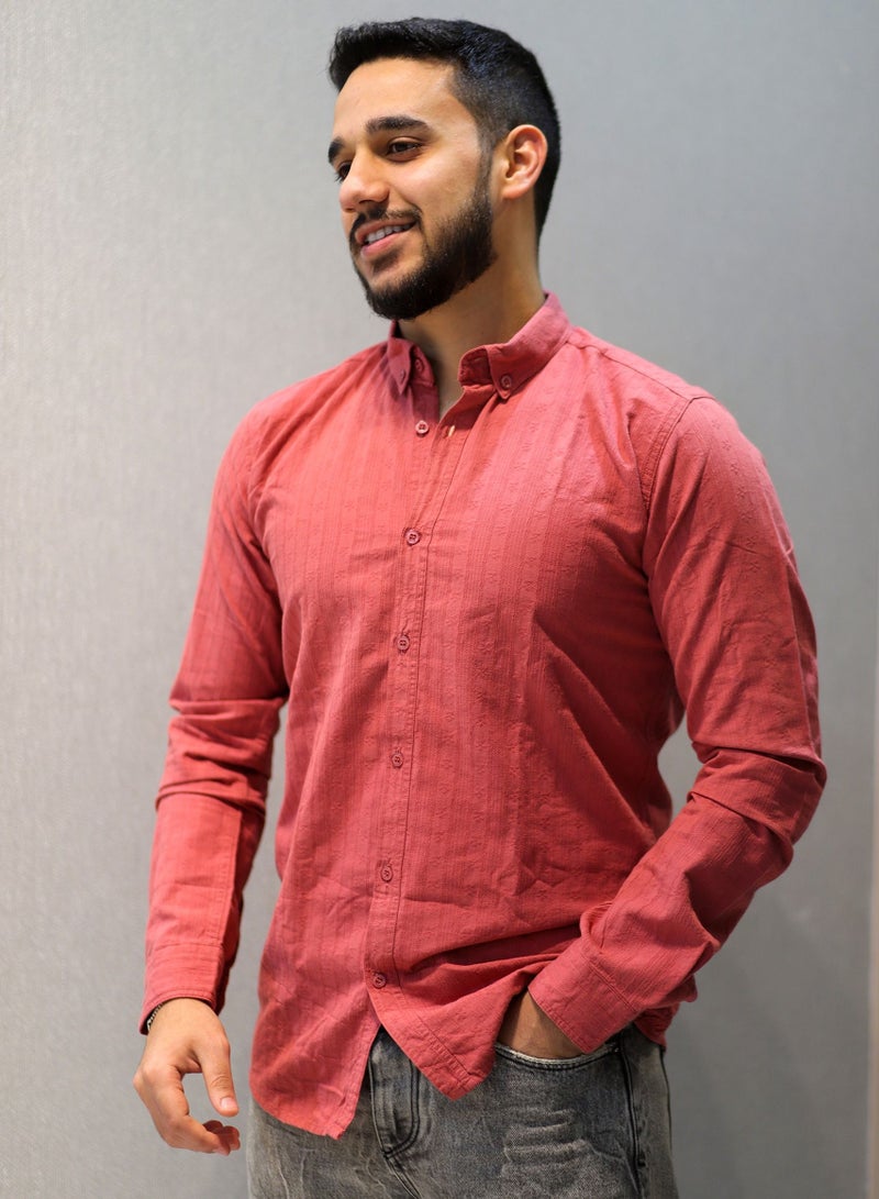 Levantino Patterned Men's Slim-Fit Casual Shirt  - Image 1