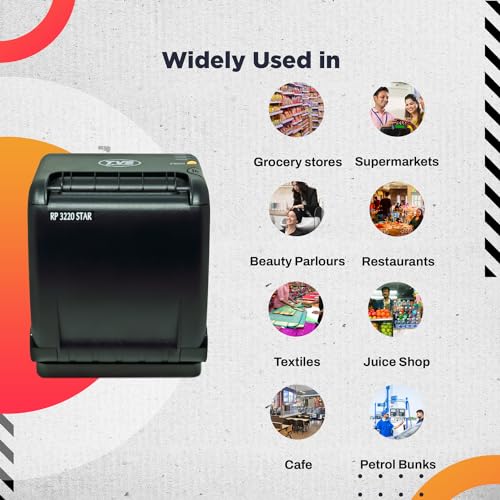TVS ELECTRONICS RP 3220 Star Thermal Receipt Printer (USB & Serial Connectivity) | 3-Inch / 80 mm Paper Width | 200 mm/sec Print Speed | Easy Paper Load with Jam Free Design - Image 5