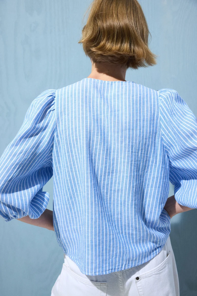 H&M  Linen-blend blouse for Women | Best Price UAE