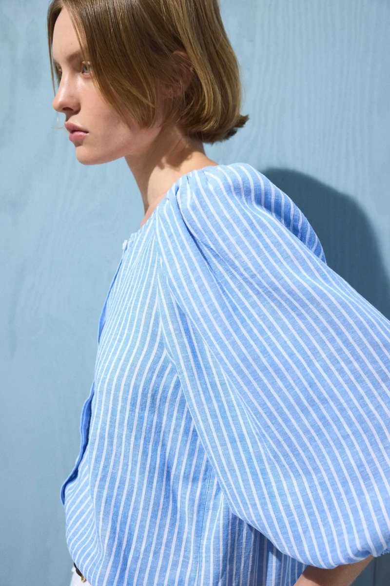 H&M  Linen-blend blouse for Women | Best Price UAE