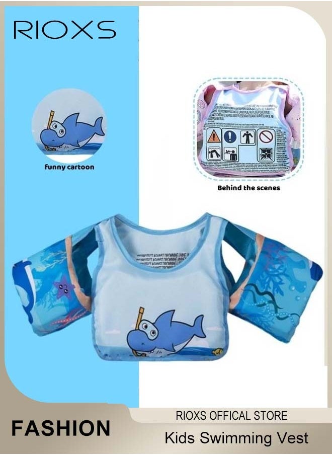 RIOXS Toddler Kids Boys Girls Swim Vest Water Wings Safety Swim Aid Jumper Inflatable Swim Arm Bands Float Sleeves Swimming Armbands for Sea Pool Beach Training  - Image 1