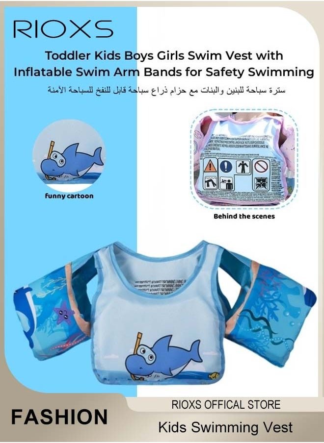 RIOXS Toddler Kids Boys Girls Swim Vest Water Wings Safety Swim Aid Jumper Inflatable Swim Arm Bands Float Sleeves Swimming Armbands for Sea Pool Beach Training  - Image 4