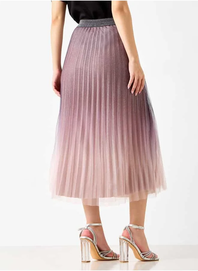 2Xtremz 2Xtremz Ombre Pleated A-Line Midi Skirt