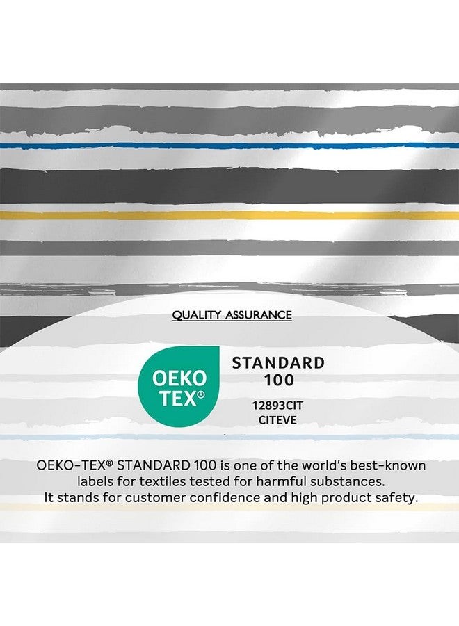 Layers Zen Cotton Blend King Bedsheet Set (Oeko Tex Certified) | 1 King Cotton Bedsheet & 2 Pillow Covers | Breathable & Anti-Wrinkle | 225 CVC | (Stripes Print, Grey) - Image 5
