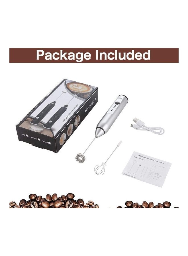 NIBEMINENT Electric Milk Foam Maker And Whisk Set Silver - Image 5