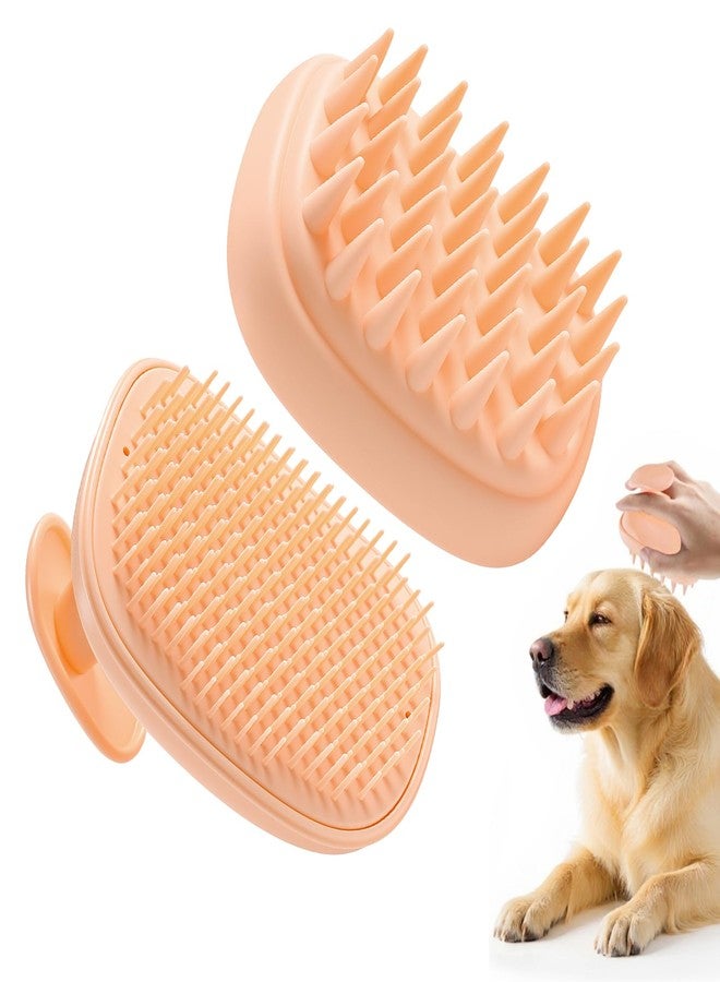 Peehss 2-in-1 Dog Bath Brush for Grooming & Massage - Pet Silicone Brush for Long & Short Haired Dogs and Cats, Dog Scrubber for Bath, Rubber Curry Brush, Use Wet as Bath Brush or Dry for Grooming - Image 1