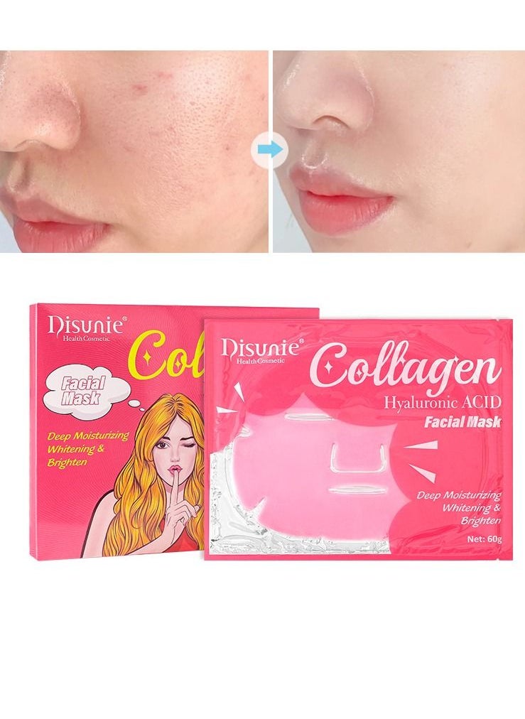 Disunie - Facial Mask Sheet for Skincare Hyaluronic Acid Hydrating and Moisturizing Face Sheet Mask Helps Reduce Fine Lines and Wrinkles Smooths and Repairs Skin Collagen Facial Mask - Image 1