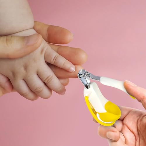 Mee Mee Baby Nail Clipper with Magnifier Zoom Lens, Safety Nail Cutter for New Born Babies Infant Toddler (Single Pack - With Magnifier, White/Yellow) - Image 3