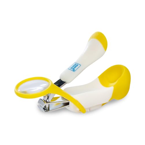 Mee Mee Baby Nail Clipper with Magnifier Zoom Lens, Safety Nail Cutter for New Born Babies Infant Toddler (Single Pack - With Magnifier, White/Yellow) - Image 1