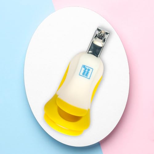 Mee Mee Baby Nail Clipper with Magnifier Zoom Lens, Safety Nail Cutter for New Born Babies Infant Toddler (Single Pack - With Magnifier, White/Yellow) - Image 2