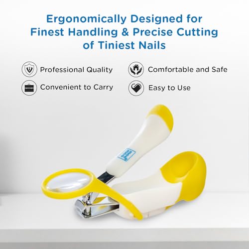 Mee Mee Baby Nail Clipper with Magnifier Zoom Lens, Safety Nail Cutter for New Born Babies Infant Toddler (Single Pack - With Magnifier, White/Yellow) - Image 5