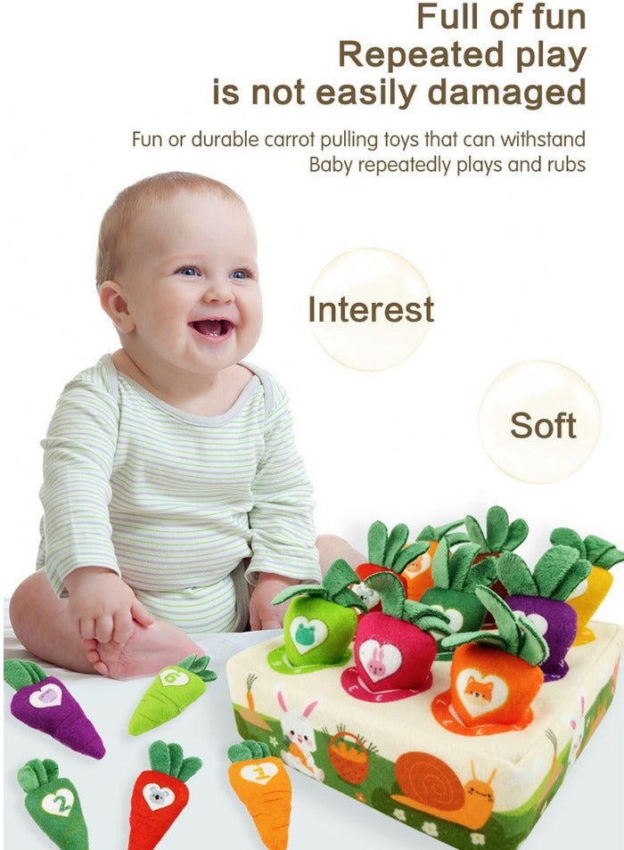 هالامودو لعبة مونتيسوري تعليمية: صندوب سحب الجزر بصورة صريرية - لعبة المناديل المتينة لتنمية التنسيق بين العين واليد والفضول لدى الرضع - Image 2