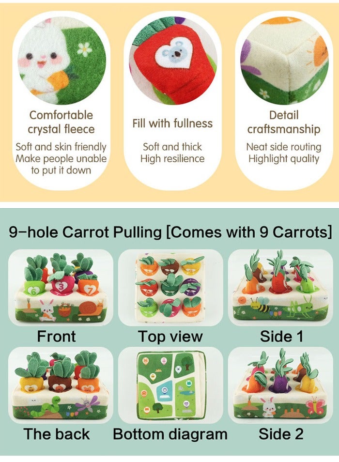 هالامودو لعبة مونتيسوري تعليمية: صندوب سحب الجزر بصورة صريرية - لعبة المناديل المتينة لتنمية التنسيق بين العين واليد والفضول لدى الرضع - Image 4