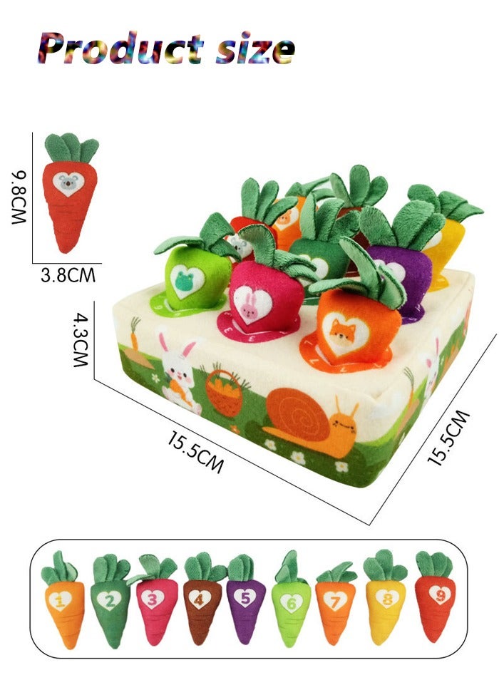 هالامودو لعبة مونتيسوري تعليمية: صندوب سحب الجزر بصورة صريرية - لعبة المناديل المتينة لتنمية التنسيق بين العين واليد والفضول لدى الرضع - Image 3