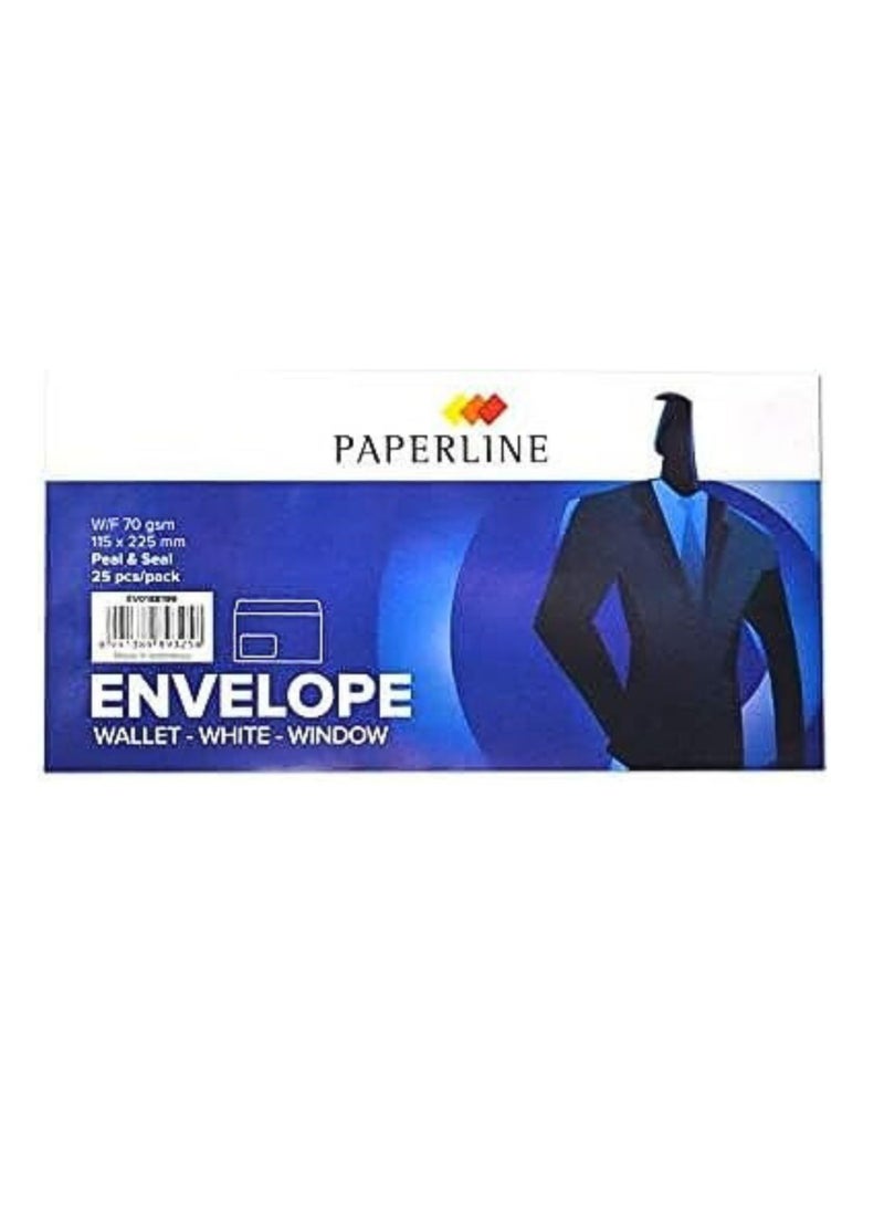 Paperline - Letter Envelope WALLET-WHITE-WINDOW(Pack of 25) - Image 2
