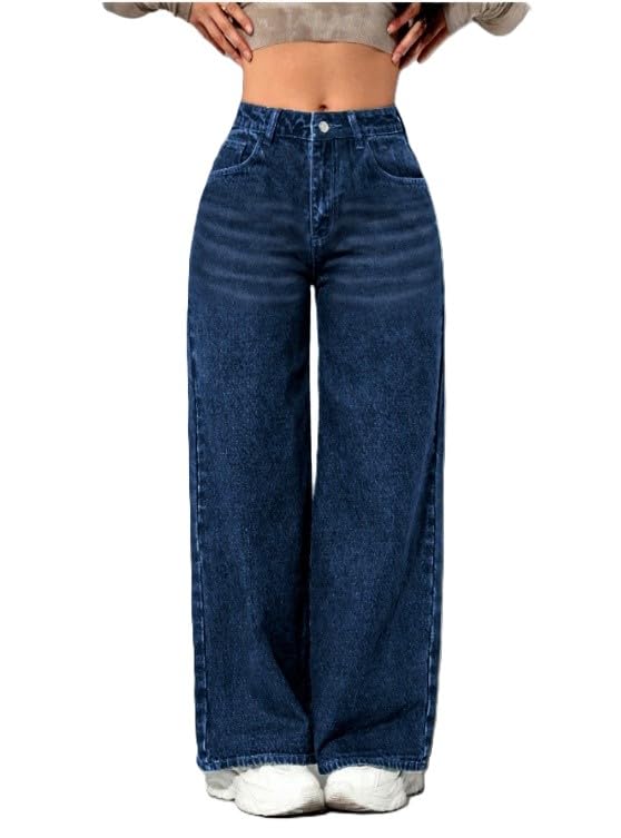 Ben Martin Baggy Jeans for Women || Women,s Loose Jean Pants || Oversized Jean's for Women's || Wide Leg Jean,s for Woman || Casual Jins for Woman's || Loose Jin Pant for Woman,s Dark Blue 03-36 - Image 1